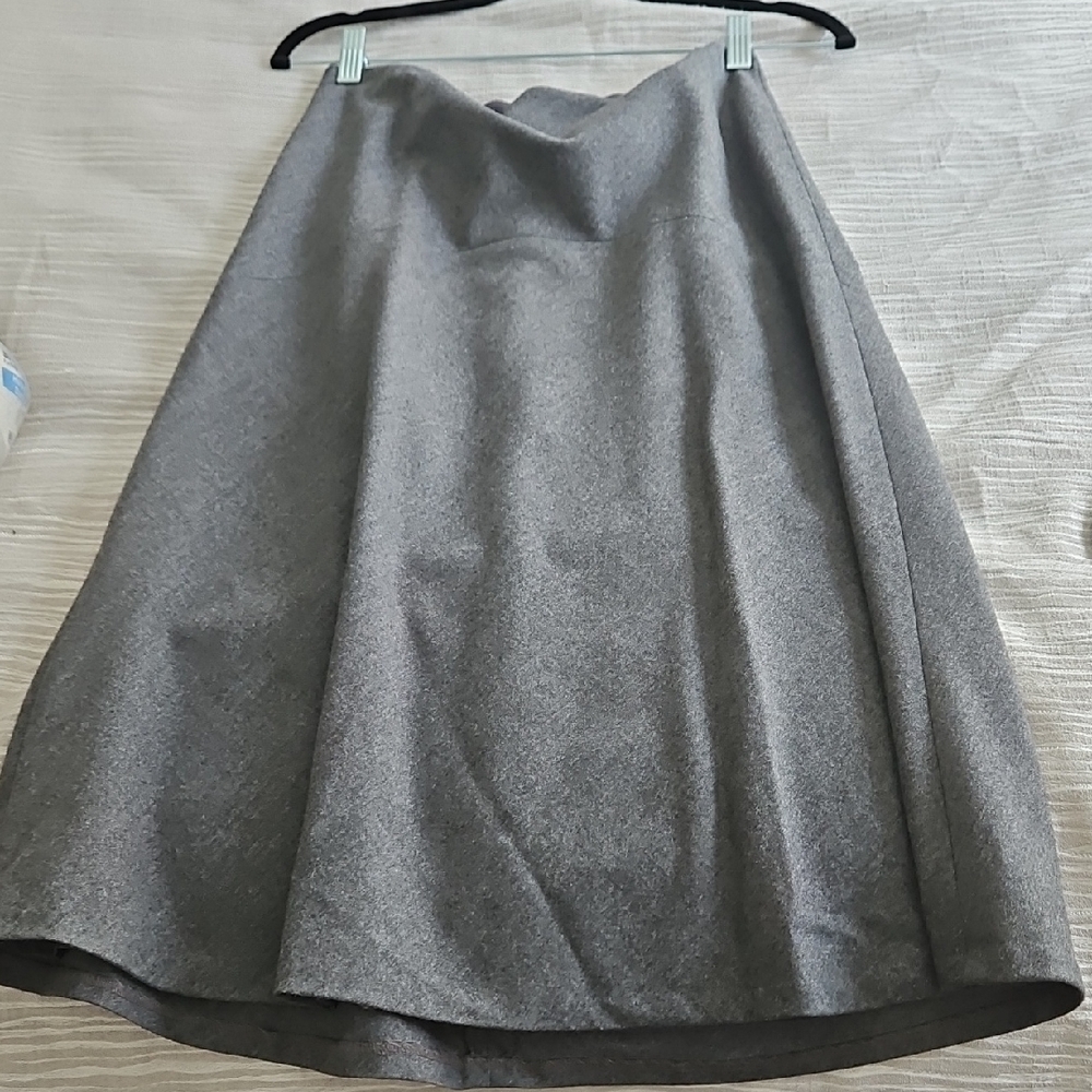 Talbots Charcoal A-Line Wool Skirt
